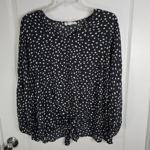 Womens Beach Lunch Lounge Tie Front Top Size Large Black White